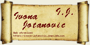 Ivona Jotanović vizit kartica